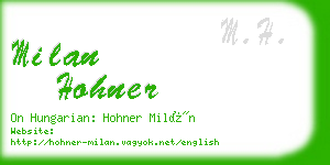milan hohner business card